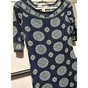 Max Studio Short Sleeve Stretch Mini Dress Size XS Blu & Wht